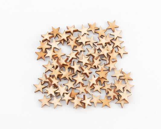 1/2in Wooden Stars 50, 100, 300 - Flag Stars - Collage - Crafting Supplies - Design Concepts Chi
