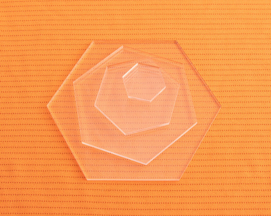 5 Clear Acrylic Hexagons (Sizes) - Design Concepts Chi