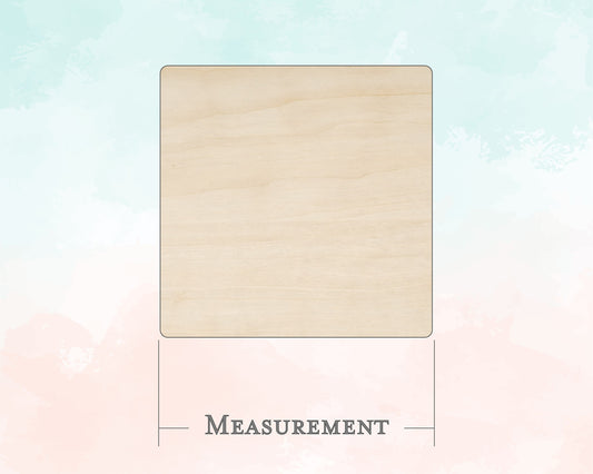 Single Square, Rounded Corners Shape - Unfinished Wood Cutout - Small, Large - Design Concepts Chi