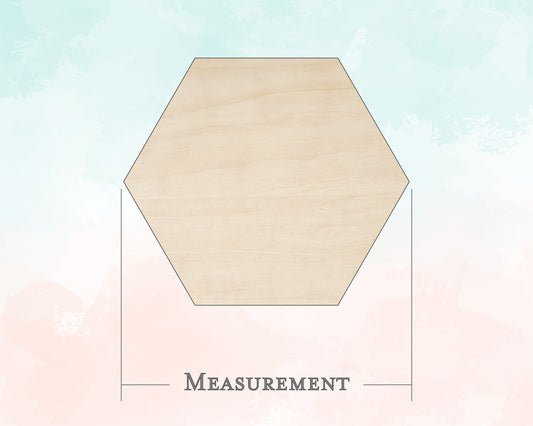 Single Wood Hexagon Shape - Unfinished Wood Cutout - Small, Large - Design Concepts Chi