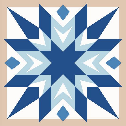 Blueberry Bliss Paper Printed Barn Quilt Pattern (Sizes) - Design Concepts Chi