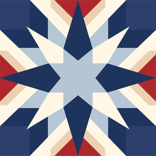 Maritime Medley Paper Printed Barn Quilt Pattern (Sizes) - Design Concepts Chi