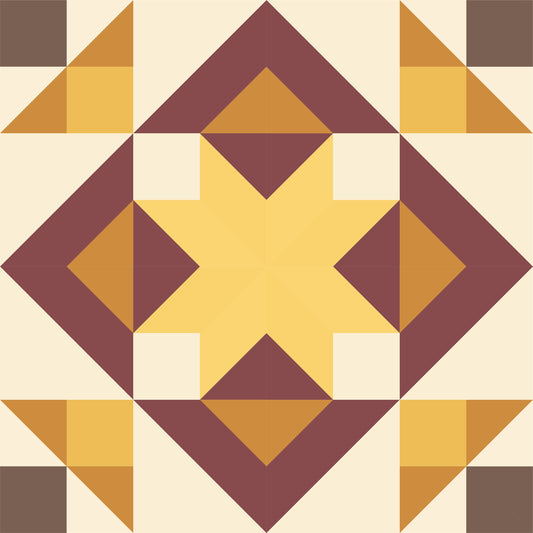 Harvest Hues Paper Printed Barn Quilt Pattern (Sizes) - Design Concepts Chi
