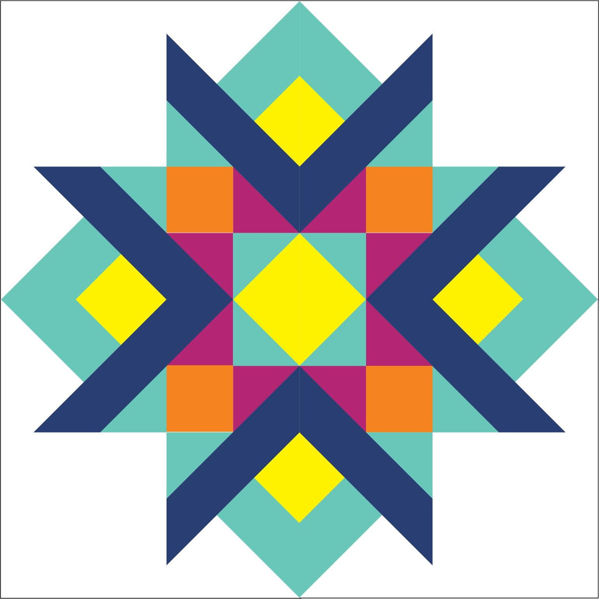 This Way Paper Printed Barn Quilt Pattern (Sizes) - Design Concepts Chi