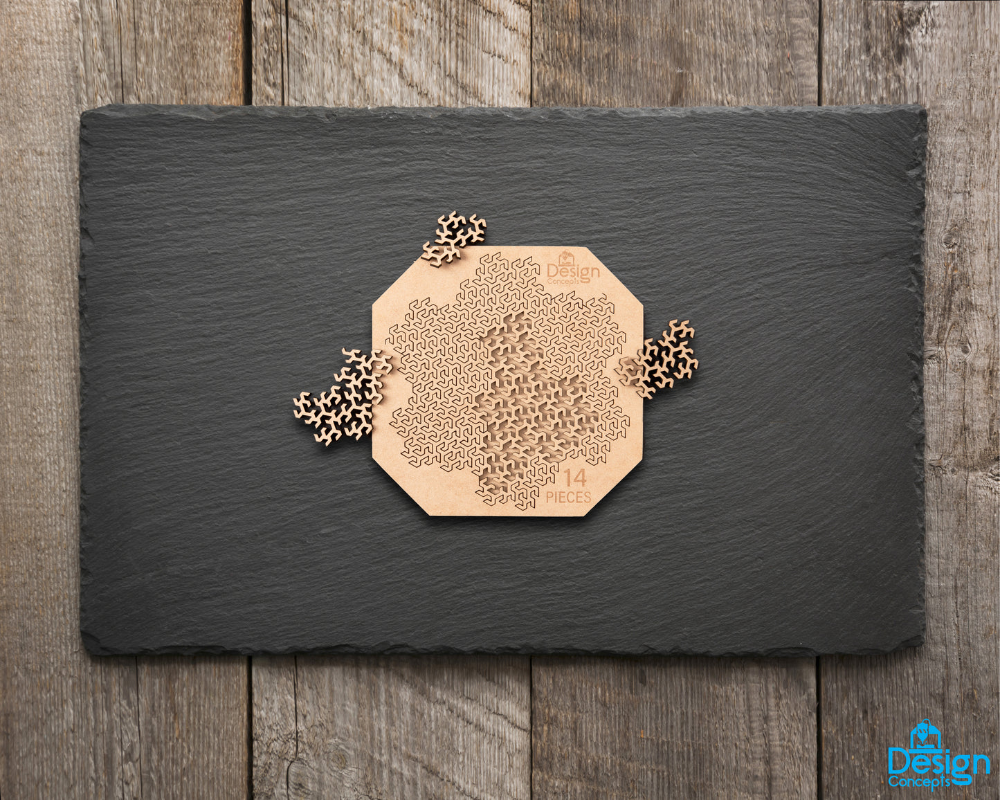 Fractal Jigsaw Puzzle (14-Piece Jagged Version) - Design Concepts Chi