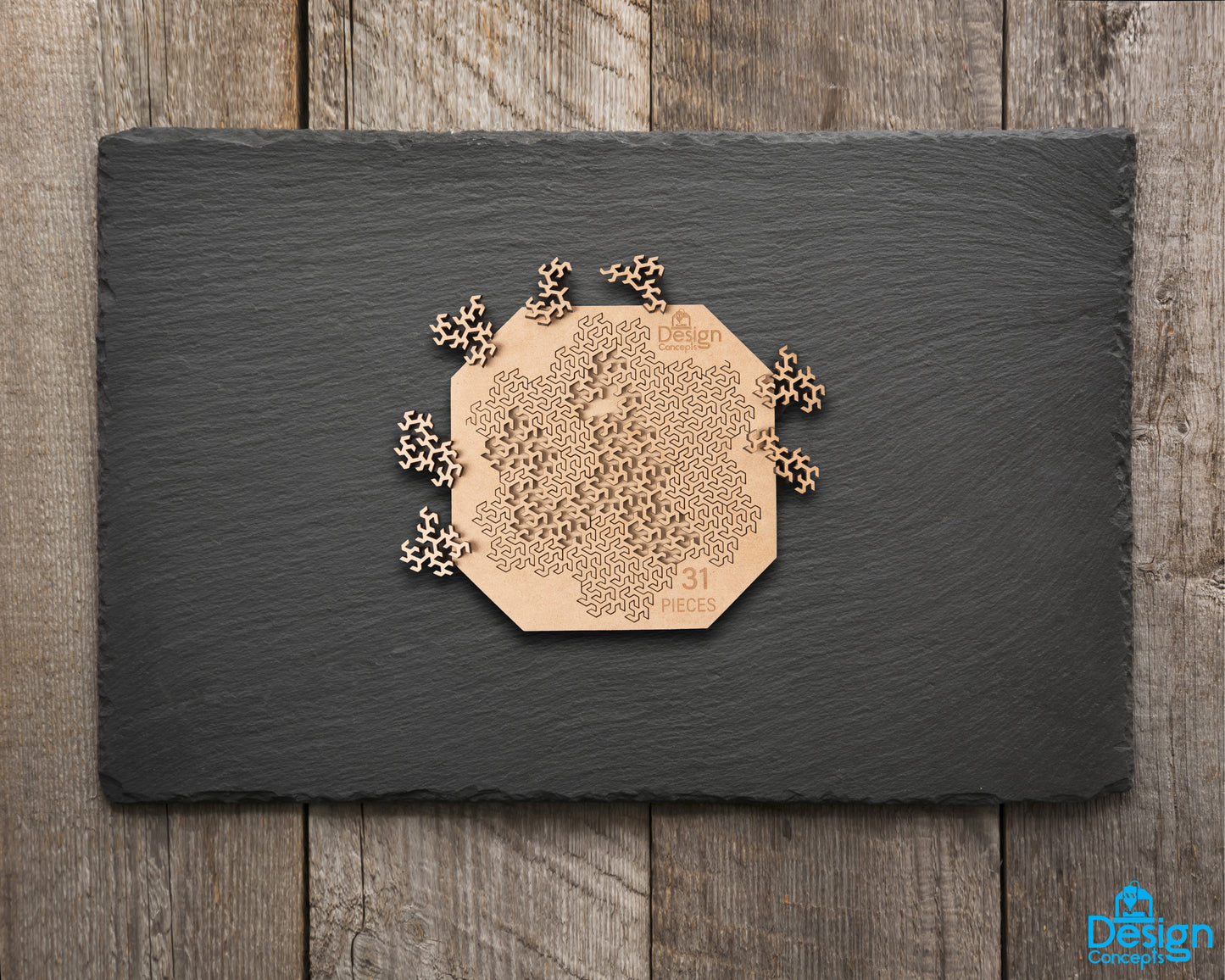 Fractal Jigsaw Puzzle (31-Piece Jagged Version) - Design Concepts Chi