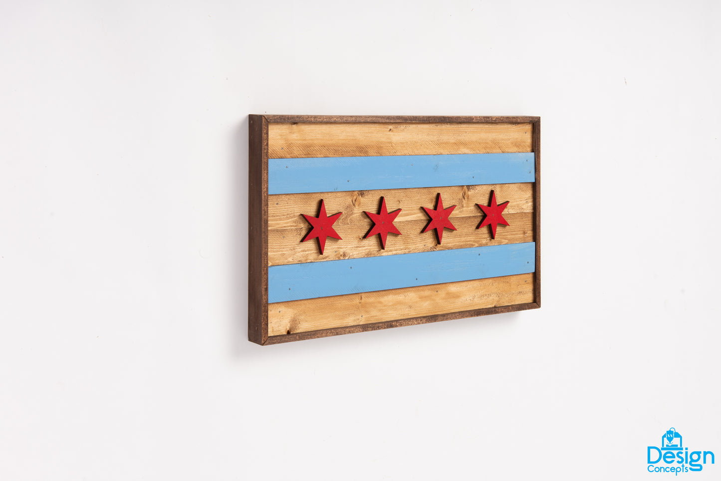 Fast Ship- Rustic Wooden 3D Chicago Flag Wall Art - Design Concepts Chi