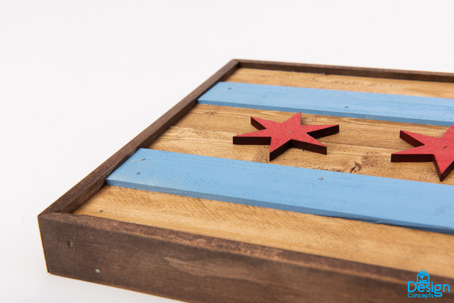 Fast Ship- Rustic Wooden 3D Chicago Flag Wall Art - Design Concepts Chi