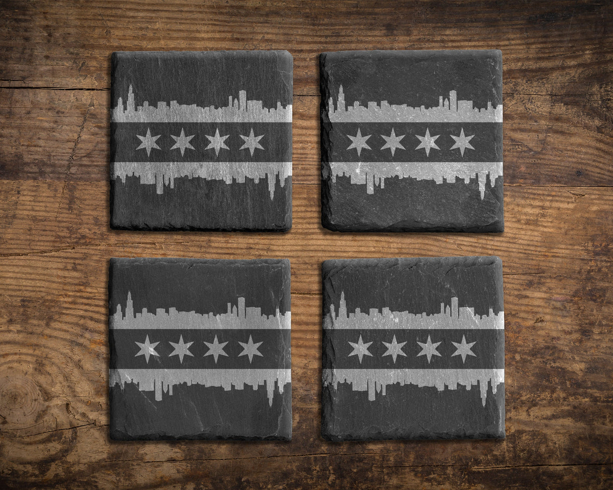 Chicago Skyline - Drink and Bar Coasters  (Set of 4) - Design Concepts Chi