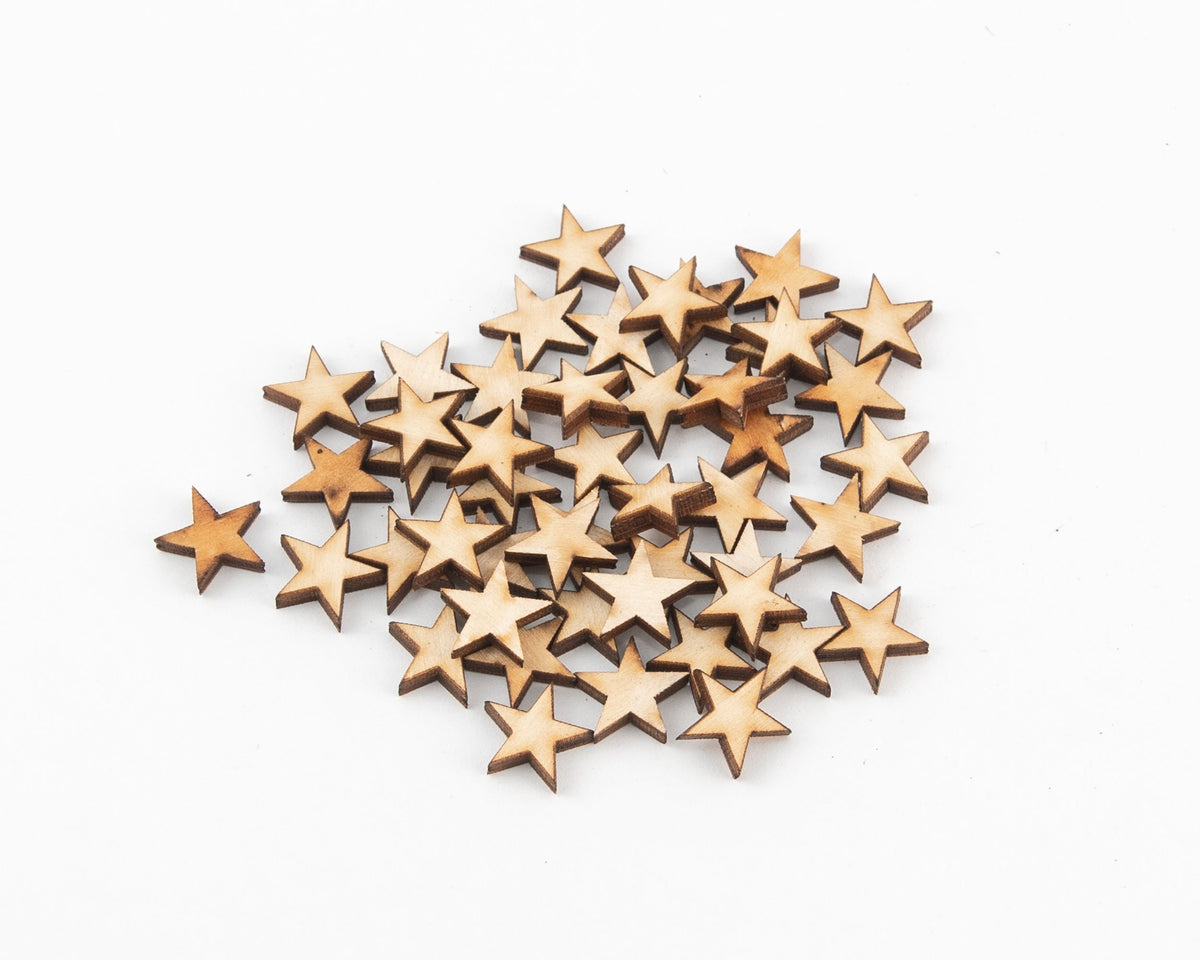1/2in Wooden Stars  50, 100, 300 - Flag Stars - Collage - Crafting Supplies - Design Concepts Chi