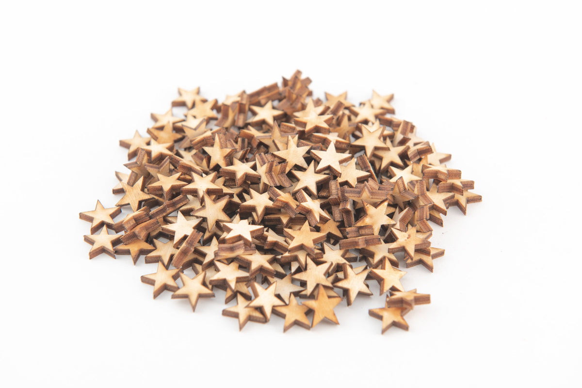 1/2in Wooden Stars  50, 100, 300 - Flag Stars - Collage - Crafting Supplies - Design Concepts Chi