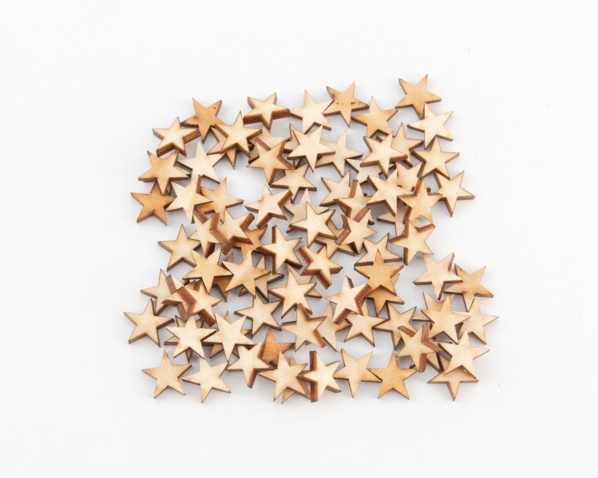 1/2in Wooden Stars  50, 100, 300 - Flag Stars - Collage - Crafting Supplies - Design Concepts Chi