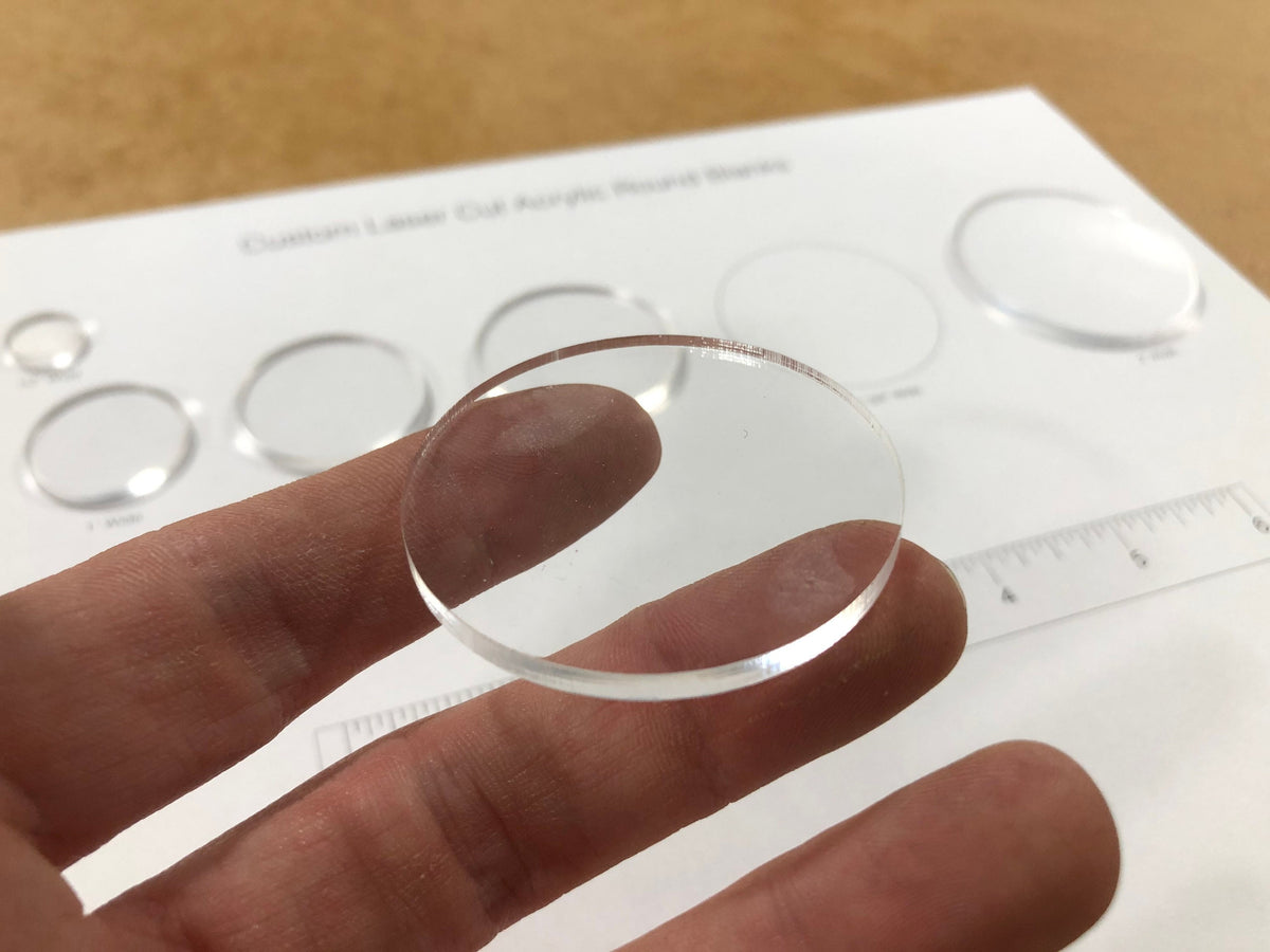 50, 100, 300 Clear Acrylic Circle Disc Plastic Blanks,  1/8" Thick Rounds - Design Concepts Chi