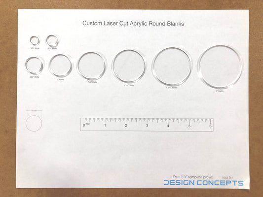 50, 100, 300 Clear Acrylic Circle Disc Plastic Blanks,  1/8" Thick Rounds - Design Concepts Chi