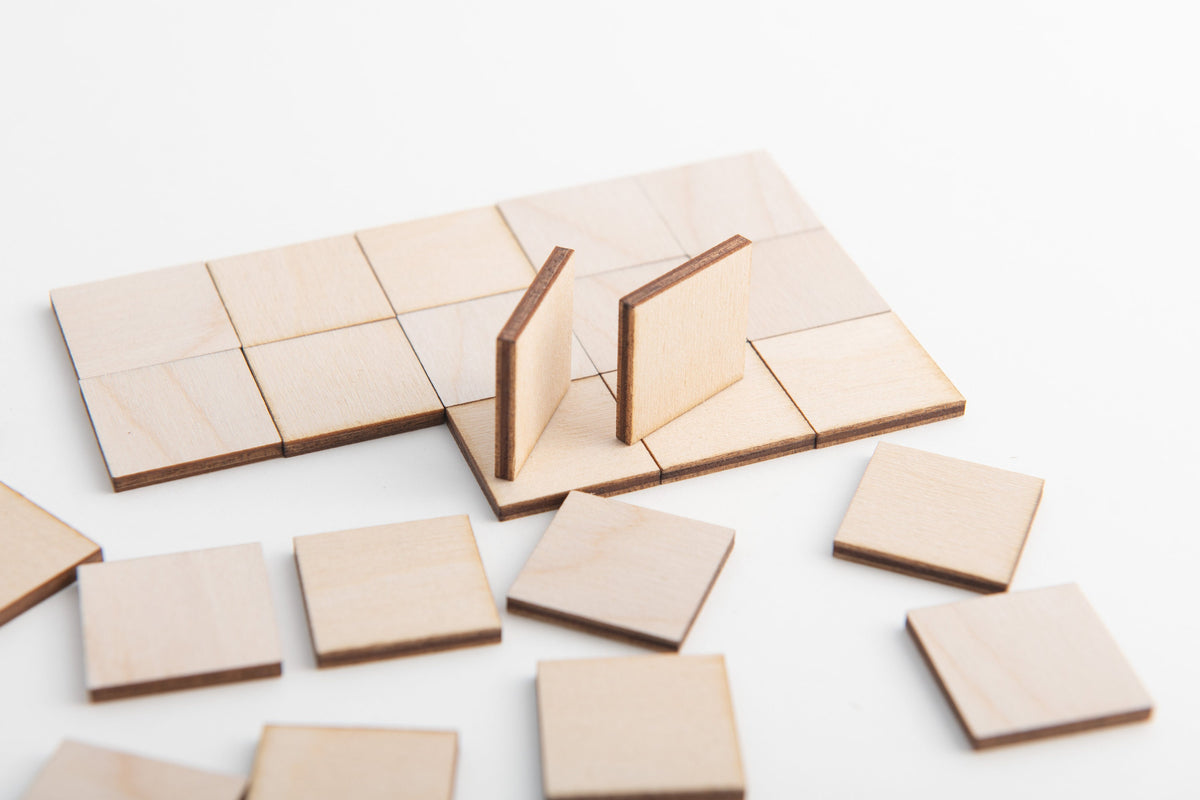 Wood Square Blanks,  1/8" Thick, Unfinished 50, 100, 300 - Design Concepts Chi