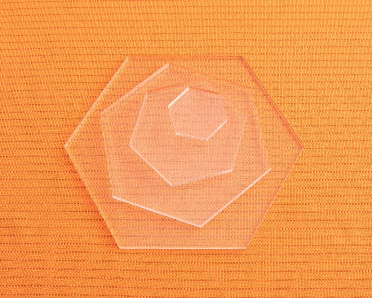 Clear Acrylic Hexagons (Sizes) - Design Concepts Chi