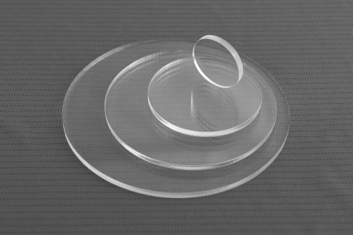 50, 100, 300 Clear Acrylic Circle Disc Plastic Blanks,  1/8" Thick Rounds - Design Concepts Chi