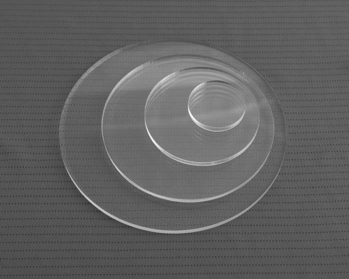 50, 100, 300 Clear Acrylic Circle Disc Plastic Blanks,  1/8" Thick Rounds - Design Concepts Chi