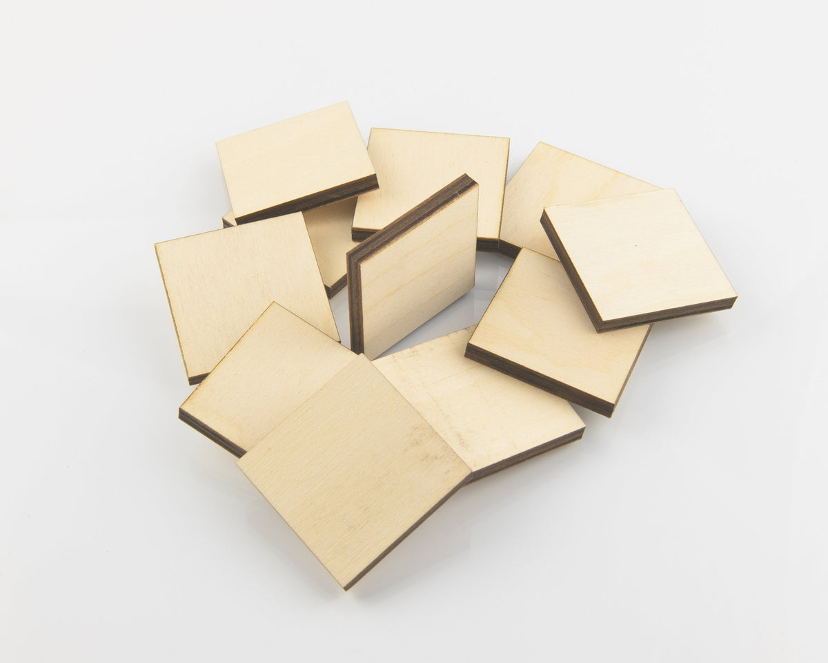 1/4" Thick Wood Squares, 50, 100, 300 - Design Concepts Chi