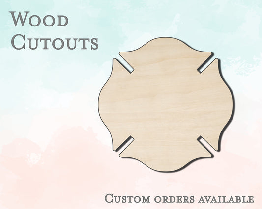 Maltese Firefighter Cross - Single - Unfinished Wood Cutout - Small, Large - Design Concepts Chi