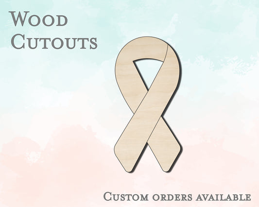 Awareness Ribbon Shape - Unfinished Wood Cutout - Small, Large - DIY Pins - Design Concepts Chi