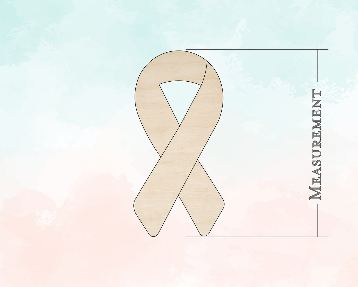 Awareness Ribbon Shape - Unfinished Wood Cutout - Small, Large - DIY Pins - Design Concepts Chi