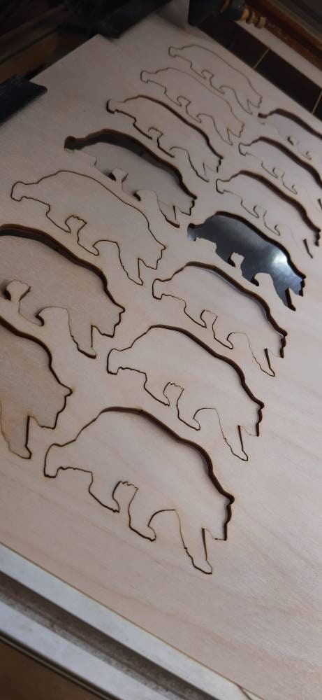 Wood Bear Shape - Unfinished Wood Cutout - Small, Large - Design Concepts Chi