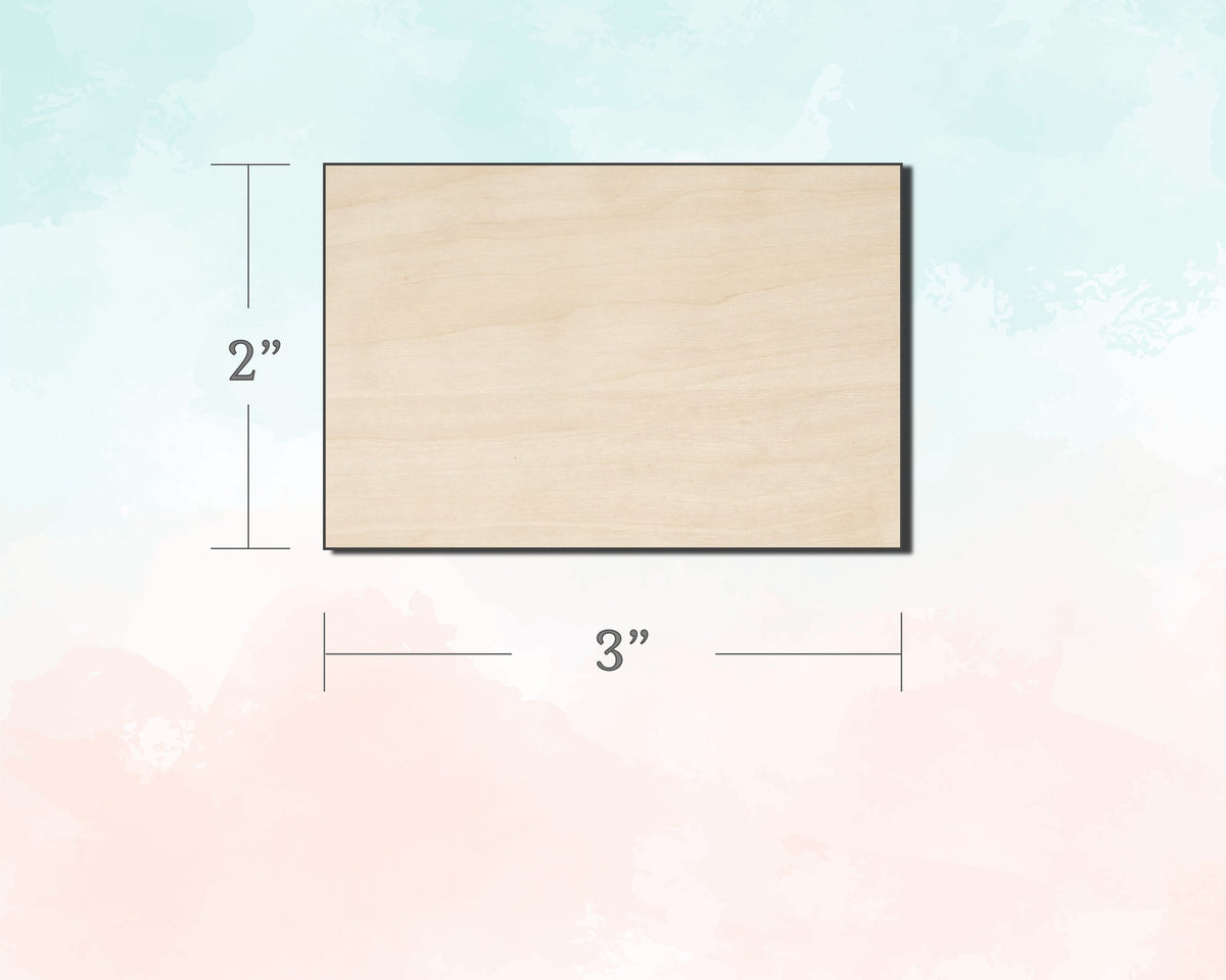 2" x 3" Shape - Unfinished Wood Cutout - Design Concepts Chi