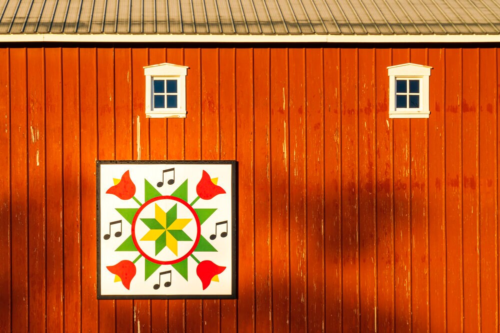 Musical Tulips Paper Printed Barn Quilt Pattern (Sizes) - Design Concepts Chi
