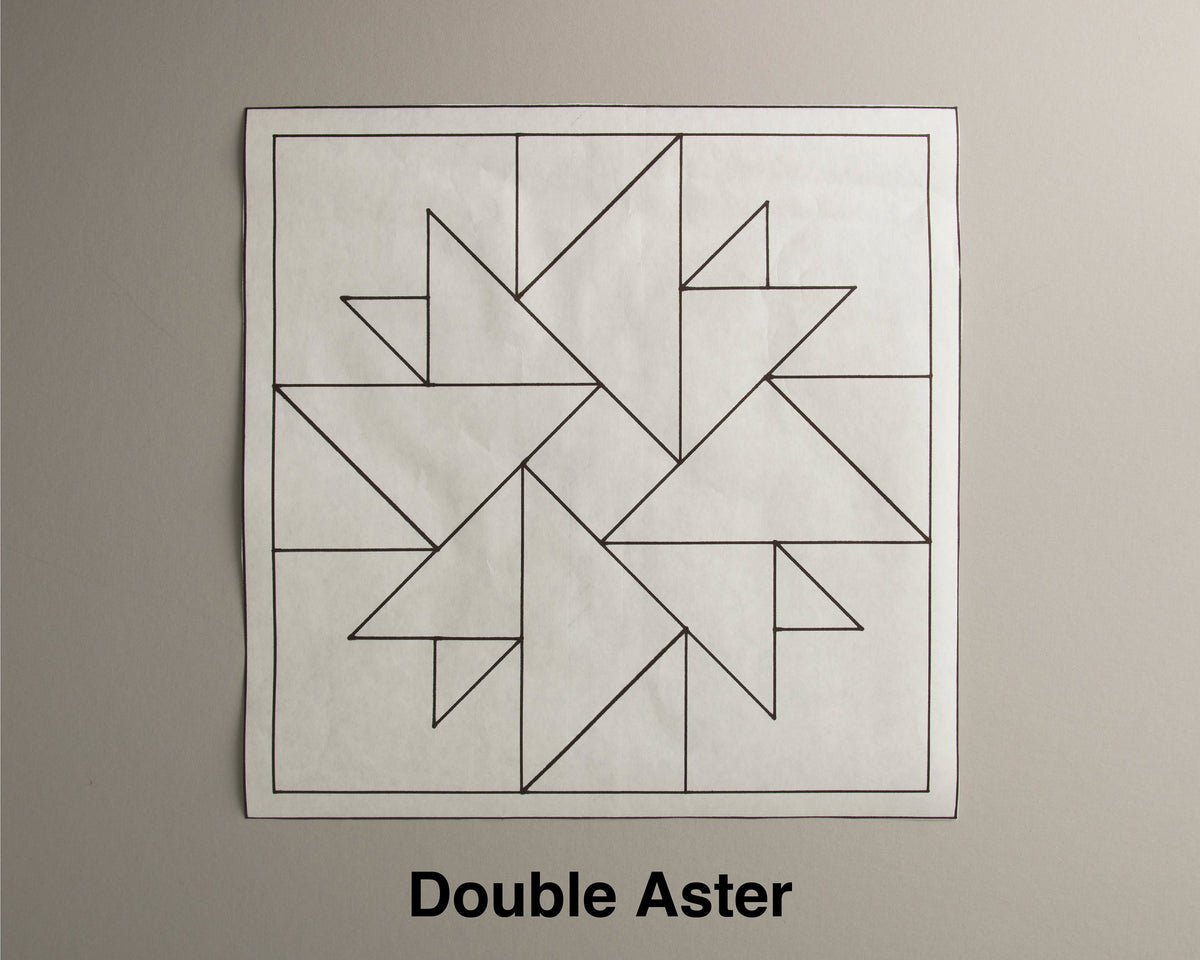 Double Aster Paper Printed Barn Quilt Pattern (Sizes) - Design Concepts Chi