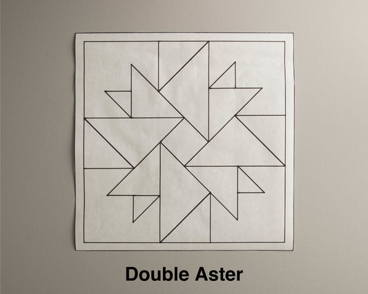 Double Aster Paper Printed Barn Quilt Pattern (Sizes) - Design Concepts Chi