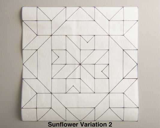 Sunflower (Variation 2) Paper Printed Barn Quilt Pattern (Sizes) - Design Concepts Chi