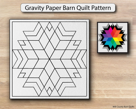Gravity Paper Printed Barn Quilt Pattern (Sizes) - Design Concepts Chi