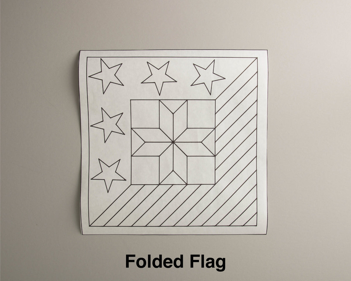 Folded Flag Paper Printed Barn Quilt Pattern (Sizes) - Design Concepts Chi