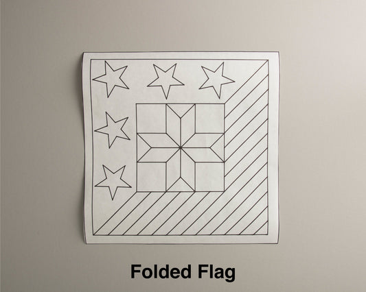 Folded Flag Paper Printed Barn Quilt Pattern (Sizes) - Design Concepts Chi