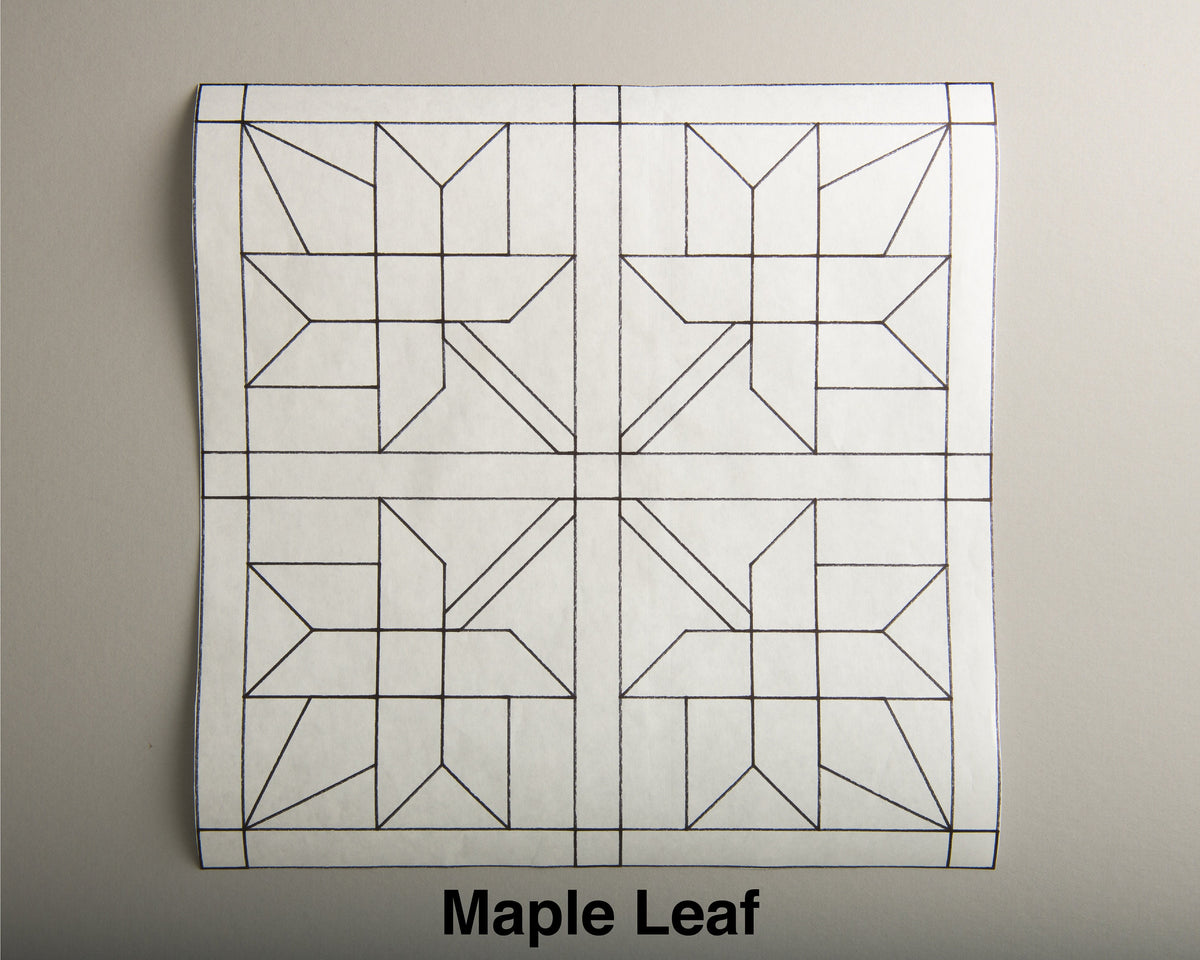 Maple Leaf Paper Printed Barn Quilt Pattern (Sizes) - Design Concepts Chi