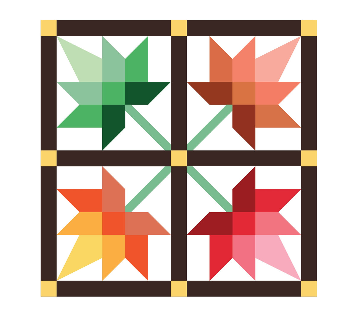 Maple Leaf Paper Printed Barn Quilt Pattern (Sizes) - Design Concepts Chi