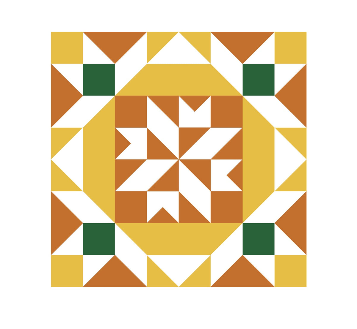 Sunflower (Variation 2) Paper Printed Barn Quilt Pattern (Sizes) - Design Concepts Chi