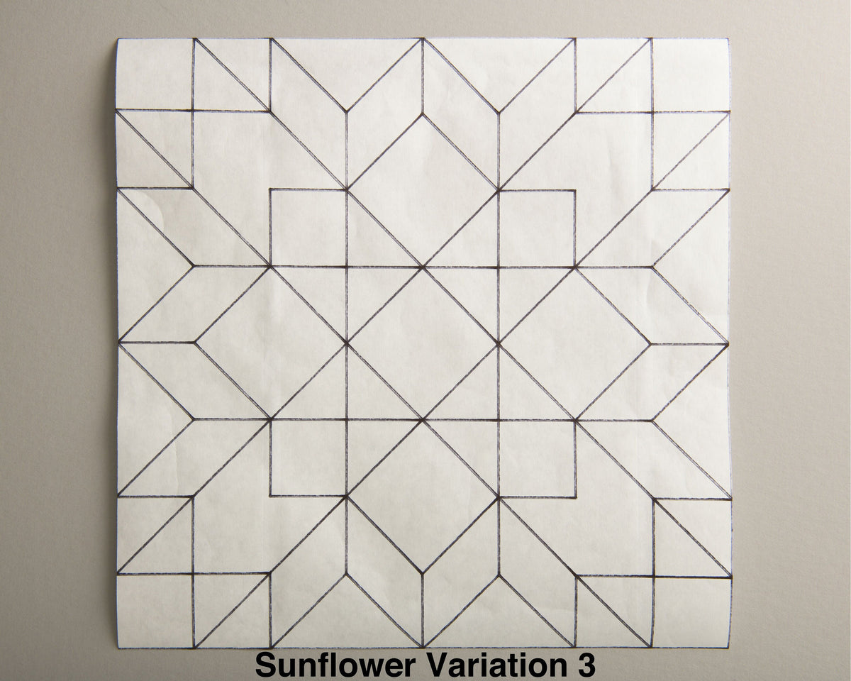 Sunflower (Variation 3) Paper Printed Barn Quilt Pattern (Sizes) - Design Concepts Chi