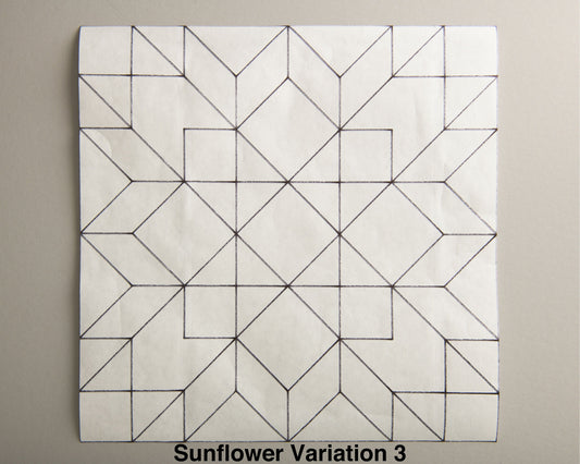 Sunflower (Variation 3) Paper Printed Barn Quilt Pattern (Sizes) - Design Concepts Chi