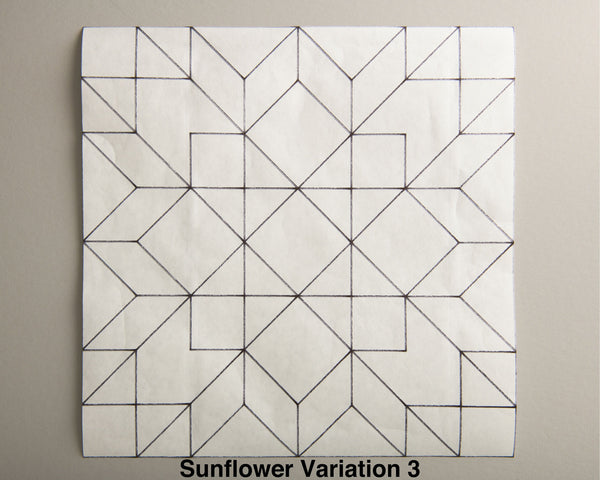 Sunflower (Variation 3) Paper Printed Barn Quilt Pattern (Sizes)