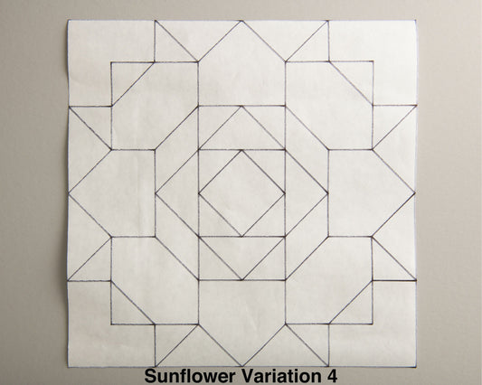 Sunflower (Variation 4) Paper Printed Barn Quilt Pattern (Sizes) - Design Concepts Chi