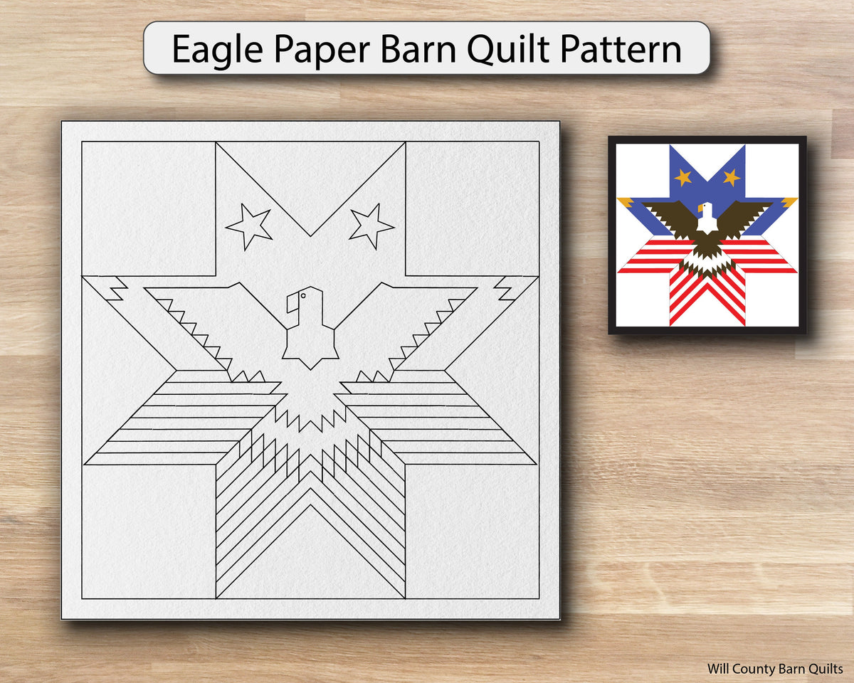 Eagle Paper Printed Barn Quilt Pattern (Sizes) - Design Concepts Chi