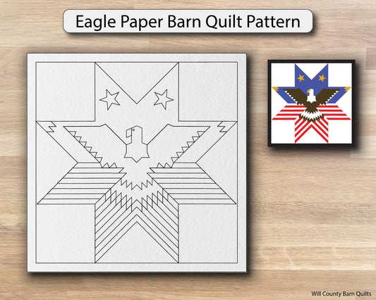 Eagle Paper Printed Barn Quilt Pattern (Sizes) - Design Concepts Chi