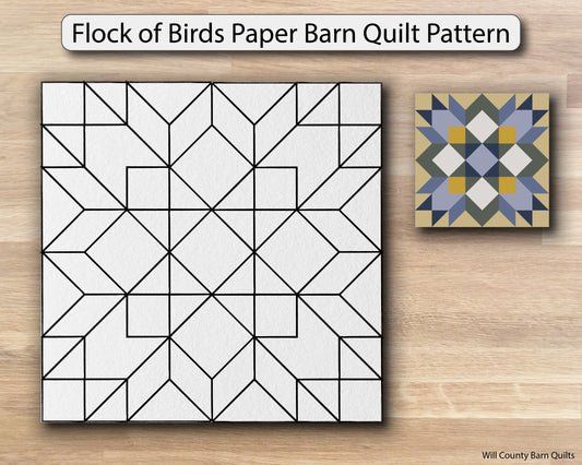 Flock of Birds Paper Printed Barn Quilt Pattern (Sizes) - Design Concepts Chi