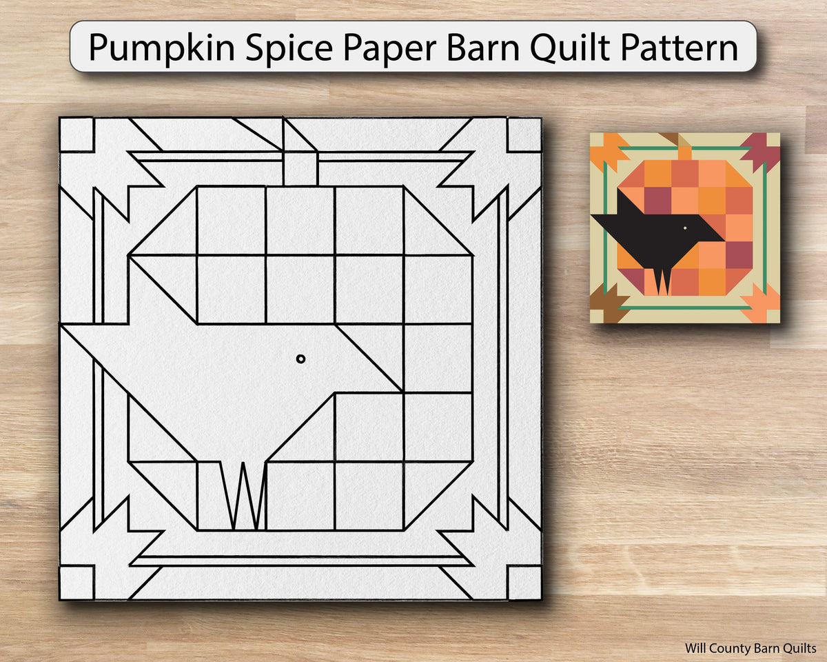 Pumpkin Spice Paper Printed Barn Quilt Pattern (Sizes) - Design Concepts Chi