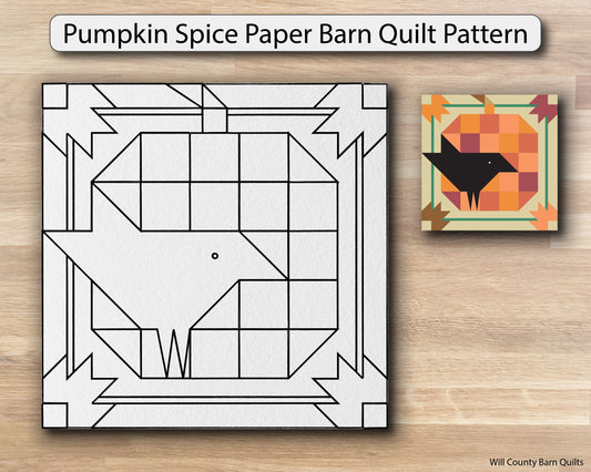 Pumpkin Spice Paper Printed Barn Quilt Pattern (Sizes) - Design Concepts Chi
