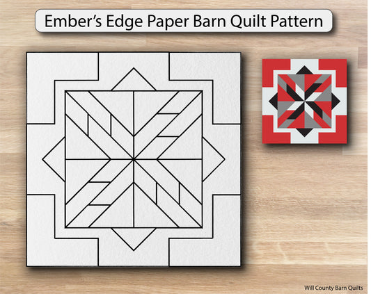 Ember's Edge Paper Printed Barn Quilt Pattern (Sizes) - Design Concepts Chi