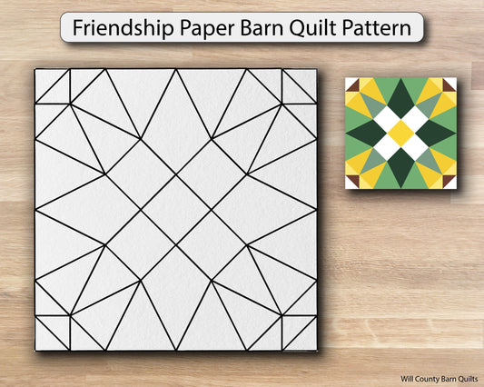 Friendship Paper Printed Barn Quilt Pattern (Sizes) - Design Concepts Chi