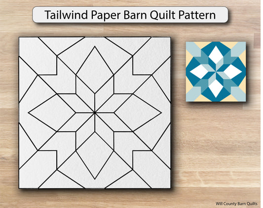 Tailwind Paper Printed Barn Quilt Pattern (Sizes) - Design Concepts Chi